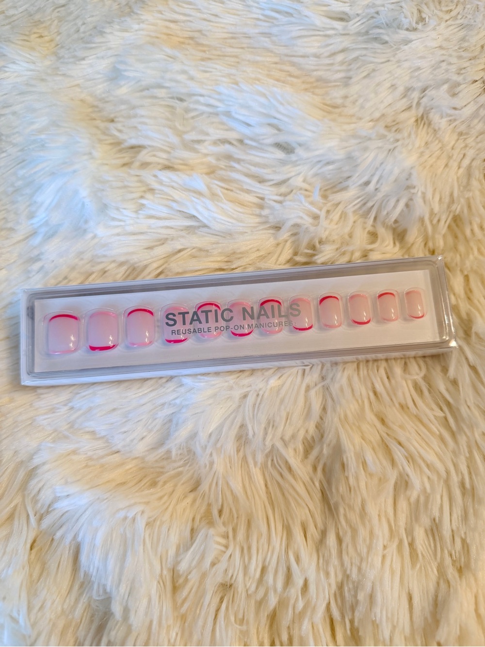 Static Press-On Nails - Reverse French Square